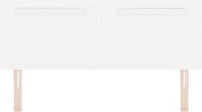 vidaXL LED κεφαλάρι Λευκό 160 cm Τεχνητό Δέρμα