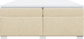 vidaXL Κρεβάτι Boxspring με Στρώμα Κρεμ 200x200 εκ. Υφασμάτινο