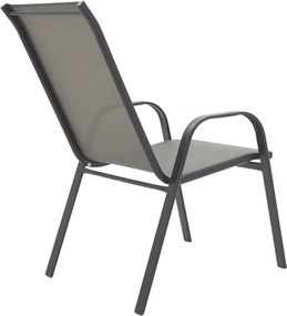 Πολυθρόνα κήπου Calan pakoworld μέταλλο γκρι-textilene γκρι