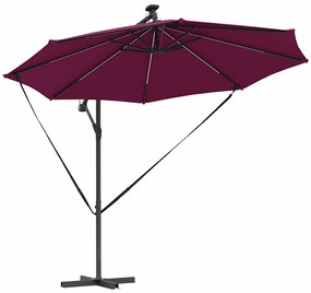 vidaXL Ομπρέλα Cantilever Banana Μπορντό 294 x 294 x 248 cm