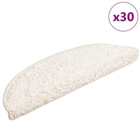 Πατάκια Σκαλιών 30 τεμ. Λευκά Ημίκυκλα 56x17x3 εκ.