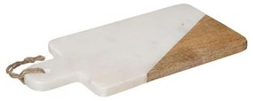 Επιφάνεια Κοπής Marble 07.173702A 30x15cm White-Natural Ξύλο