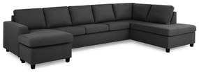 Γωνιακός Καναπές Scandinavian Choice C161, Σκούρο γκρι, Μαύρο, 344x199x80cm, Πόδια: Πλαστική ύλη | Epipla1.gr