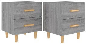 vidaXL Κομοδίνα 2 τεμ. Γκρι Sonoma 40 x 35 x 47,5 εκ.