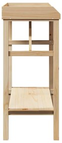 vidaXL Στήριξη φυτών με ράφι Καφέ 75 x 40 x 90 εκ. Στερεό ξύλο πεύκου