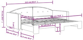 Καναπές Κρεβάτι Συρόμενος Ανοιχτό Γκρι 90x190 εκ. Βελούδινος - Γκρι
