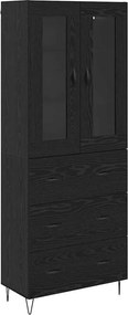 vidaXL Highboard Μαύρη Οξυά 69,5 x 34 x 90 εκ. Επεξεργασμένο ξύλο