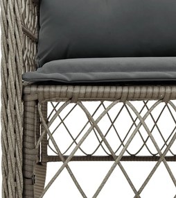 vidaXL Σετ Τραπεζαρίας Κήπου 5 τεμ. Γκρι Συνθ. Ρατάν με Μαξιλάρια