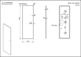 Luminor Look 180x60 - Καθρεφτης Ολόσωμος Φωτιζομενος Led