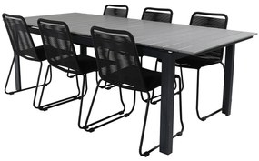 Σετ Τραπέζι και καρέκλες Dallas 2508, Polyξύλο, Μέταλλο, Σχοινί | Epipla1.gr