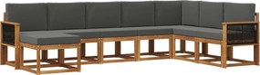 vidaXL Σειρά Καναπέ Εξωτερικού 8 pcs Φυσικό και Ανθρακί