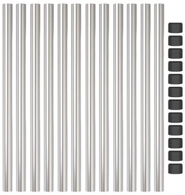 vidaXL Στύλος Περιφράξεων 12 pcs Ασημί 60 cm