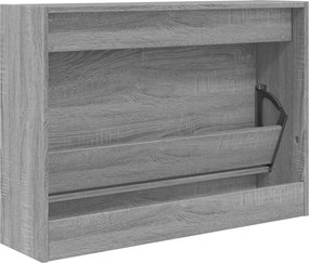 vidaXL Παπουτσοθήκη Γκρι Sonoma 80x21x57 εκ. από Επεξεργ. Ξύλο