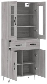 vidaXL Ντουλάπι Γκρι Sonoma 69,5 x 34 x 180 εκ. Επεξεργασμένο Ξύλο