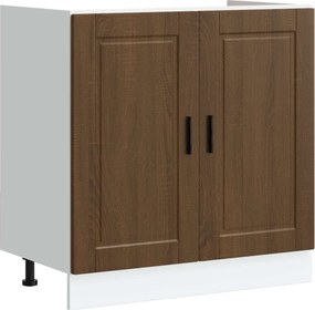 vidaXL Βάση νιπτήρα με αποθήκευση Porto 2 pcs Καφέ Επεξεργασμένο ξύλο