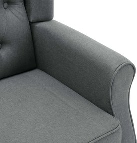 vidaXL Μπερζέρα Ανοιχτό Γκρι Υφασμάτινη με Υποπόδιο