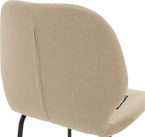 Σκαμπό bar Impel pakoworld μεταλλικό μαύρο-ύφασμα μπεζ