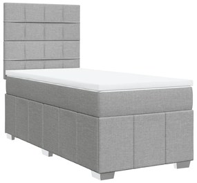 vidaXL Κρεβάτι Boxspring με Στρώμα Ανοιχτό Γκρι 80x200 εκ. Υφασμάτινο