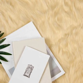 vidaXL Ψεύτικο Δέρμα Προβάτου Χαλί Tafalla Κρεμ 160 x 230 cm