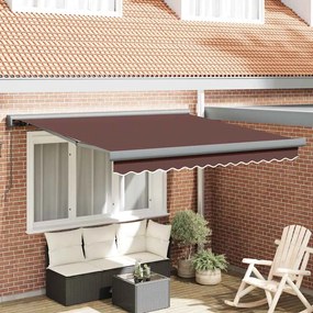 vidaXL Τέντα Πτυσσόμενη Χειροκίνητη Καφέ 300x250 εκ.