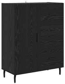 vidaXL Highboard με συρτάρι 2 pcs Μαύρη Οξυά Σύνθετο Ξύλο και Γυαλί