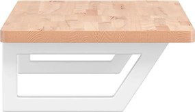 vidaXL Ράφι Νιπτήρα Τοίχου από Ατσάλι / Μασίφ Ξύλο Οξιάς