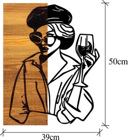 Decorative Wooden Wall Accessory Woman 2 Black
Light Walnut