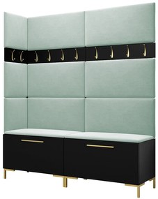 Σετ διαδρόμου Hartford F104, 196x168x46cm, 34 kg, Μαύρο, Ταπισερί, Πλαστικοποιημένη μοριοσανίδα, Εντοιχισμένη, Τοίχου | Epipla1.gr