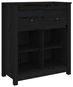 vidaXL Συρταριέρα Μαύρος 70 x 35 x 80 εκ. από Μασίφ Ξύλο Πεύκου