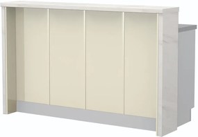 Πάγκος νησίδας Modena-Μήκος: 160 εκ.-Μπεζ-White Marble