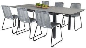 Σετ Τραπέζι και καρέκλες Dallas 3505, Polyξύλο, Μέταλλο, Σχοινί | Epipla1.gr