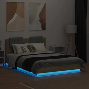 Πλαίσιο Κρεβατιού με Κεφαλάρι/LED Sonoma δρυς 140x190 εκ. - Καφέ
