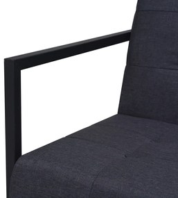 vidaXL Καναπές Διθέσιος με Μπράτσα Σκούρο Γκρι Αν. Ατσάλι και Ύφασμα