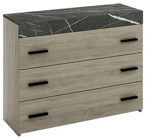 Κομότα Metropolis Με 3 Συρτάρια 09-1195 105x45xH78cm Dark Sonoma