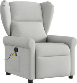 vidaXL καρέκλα ανάκλισης μασάζ Cloud Grey Fabric