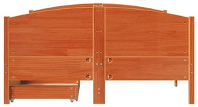 vidaXL Σκελετός Κρεβατιού Χωρίς Στρώμα Καφέ 140x200 Μασίφ Ξύλο Πεύκου