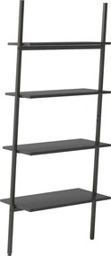 vidaXL Ραφιέρα Κεκλιμένη 4 Επιπέδων Μαύρη 64 x 34 x 150,5 εκ.