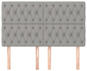 vidaXL Κεφαλάρι Ανοιχτό Γκρι 144x7x118/128 εκ. Ύφασμα