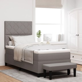 vidaXL Κρεβάτι Box Spring με Στρώμα & Πάγκο Ταμπά 90x190 εκ. Ύφασμα