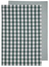 Πετσέτες Κουζίνας Gingham (Σετ 2Τμχ) 33703 45x70cm Green-White Ladelle 100% Βαμβάκι