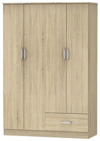 Ντουλάπα ρούχων τετράφυλλη Karter pakoworld sonoma μελαμίνης 121x48x180εκ - 248-000022