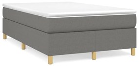 Κρεβάτι Boxspring με Στρώμα Σκούρο Γκρι 120x190 εκ Υφασμάτιν - Γκρι