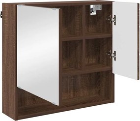 vidaXL Σετ Επίπλων Μπάνιου με συρτάρι Επιτοίχιο 3 pcs Καφέ δρυς
