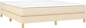 vidaXL Κρεβάτι Boxspring με Στρώμα Κρεμ 180x200 εκ. Υφασμάτινο