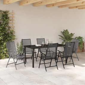 vidaXL Σετ Τραπεζαρίας 7 Τεμαχίων  Ανθρακί Χάλυβας