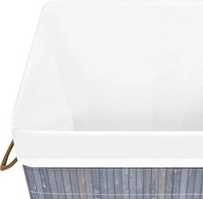 vidaXL Καλάθι Άπλυτων με 1 Τμήμα Γκρι από Μπαμπού