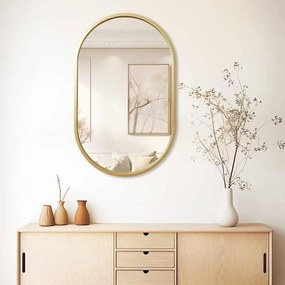 Καθρέπτης Ellipse pakoworld χρυσό 50x2x80εκ