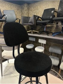 Stewehome Μοντέρνα καρέκλα μπαρ με ύφασμα και μεταλλικό σκελετό