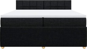 vidaXL Κρεβάτι Boxspring με Στρώμα Μαύρο 200x200 εκ. Υφασμάτινο