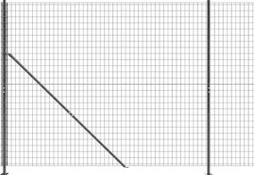 vidaXL Συρματόπλεγμα Περίφραξης Ανθρακί 2,2x10 μ. με Βάσεις Φλάντζα